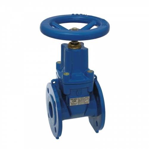 Задвижка с обрезиненным клином VOC4241C-00EP DN 150 PN 16, фланцевый, F4, со штурвалом, невыдвижной шток, корпус-ковкий чугун, уплотнение EPDM, Tecofi