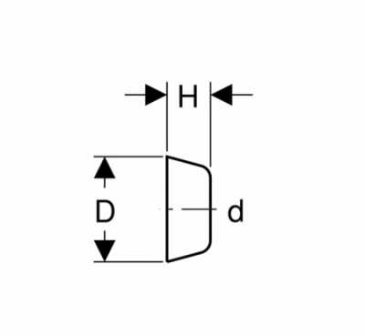 Стенная розетка, глубокая: d=40мм, D=8.5см, H=3.7см, Глянц. хром, Geberit