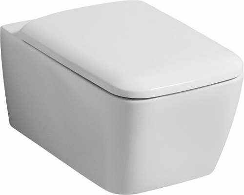 Подвесной унитаз вертикальный смыв iCon Square, закрытая форма, Rimfree: T=54см, Белый, Geberit
