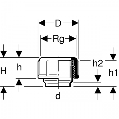 Geberit резьбовая муфта в сборе, из ПНД, d 56 мм