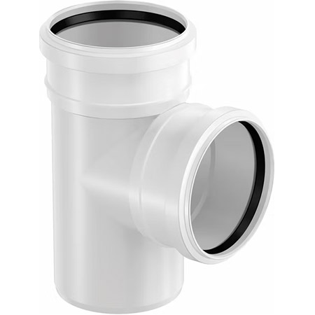 UPONOR DECIBEL ТРОЙНИК КАНАЛИЗАЦИОННЫЙ ДВУХРАСТРУБНЫЙ Д.110/110ММ 88,5ГР ПП БЕЛЫЙ '1У