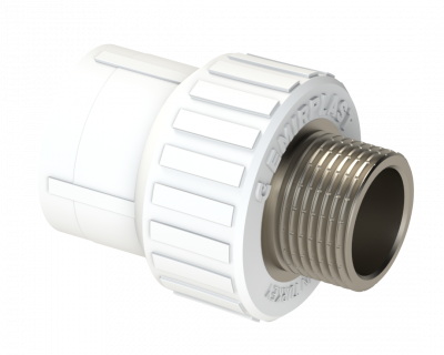 Комбинированная муфта PP НР Dу 32X3/4'' - белый, никелированный, SPL-EmirPlast