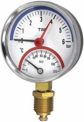Термоманометр радиальный 63мм на 6 бар "(0℃ - 120℃)