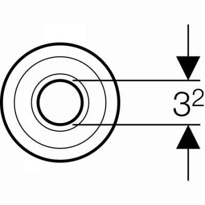 Стенная розетка, глубокая: d=32мм, D=8.5см, H=3.7см, Альпийский белый, Geberit