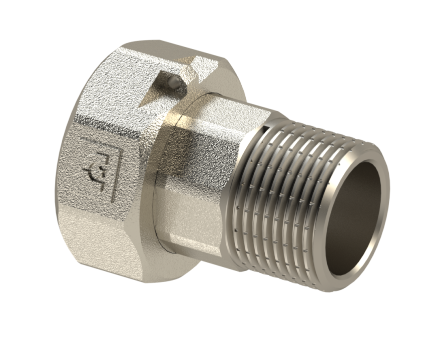 Штуцер для присоединения счетчика воды 1/2'' - Никелированный