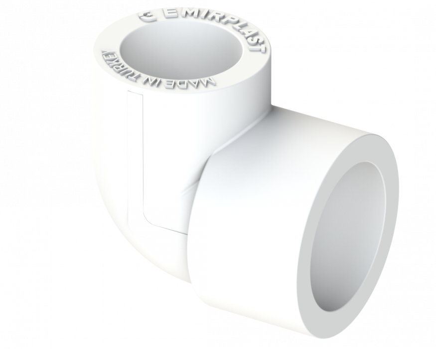 Переходной угольник PP 90° ВВ Dу 25X20 - белый, SPL-EmirPlast