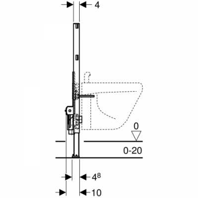Инсталляция Duofix для биде, 82 см, универсальная: 50x10см, Geberit
