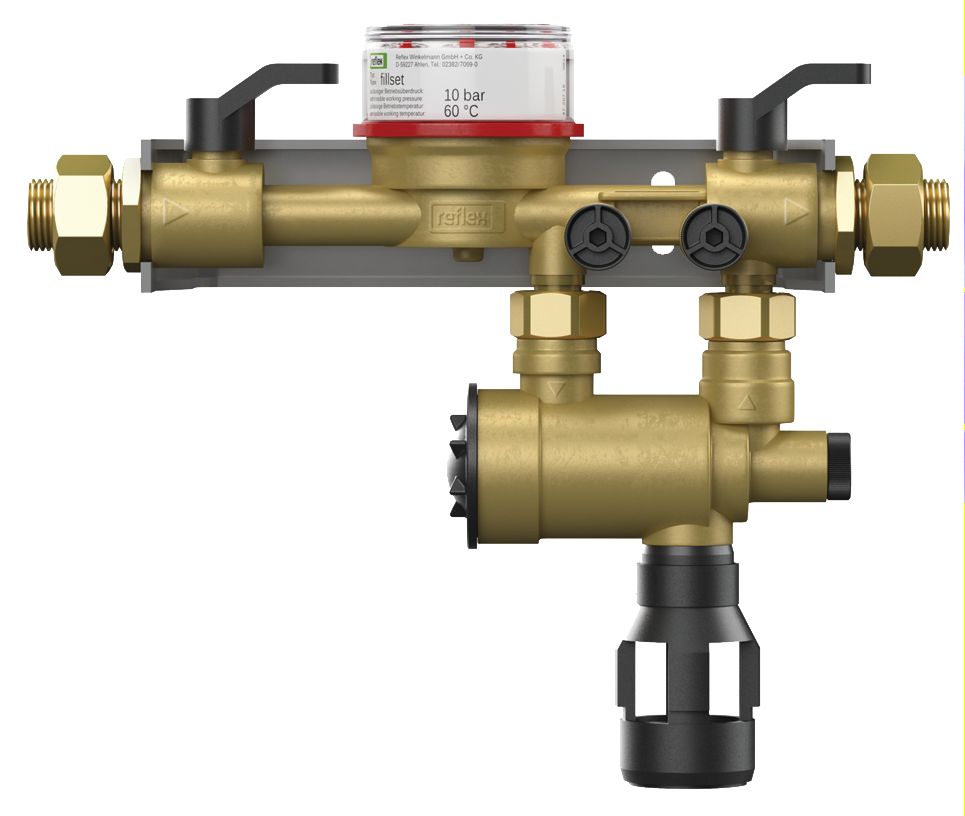 Арматурный блок reflex "fillset" с гидравл.раздел.и с контактным водомером G1/2 G1/2