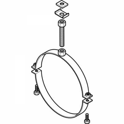 Хомут Pluvia с муфтой M16: 14.8x3см, di=250мм, DN=250, Geberit