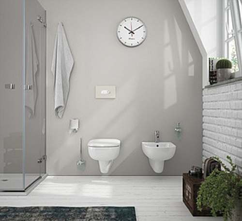 Подвесной унитаз вертикальный смыв Geberit Smyle, Rimfree: T=54см, Белый
