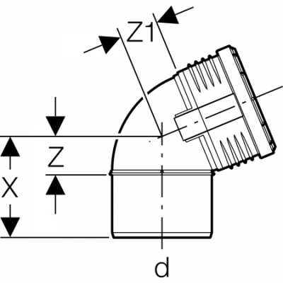 Отвод Geberit Silent-PP: 67.5°, d=40мм