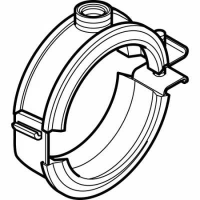 Хомут изолированный Silent-db20, с муфтой M10/G 1/2": di=160мм, G=1/2дюйм, Geberit