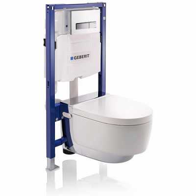 Подвесной унитаз-биде AquaClean Mera Comfort: Керамический унитаз: белый / KeraTect, Декоративная панель: Глянц. хром, Geberit
