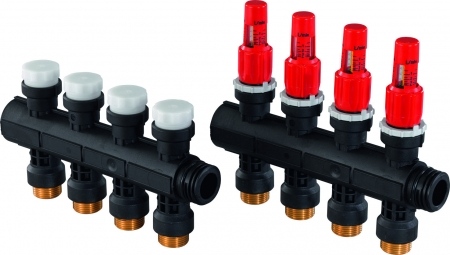 UPONOR VARIO PLUS КОЛЛЕКТОР С РАСХОДОМЕРАМИ ПЛАСТИКОВЫЙ, ВЫХОДЫ 6X 3/4 ЕВРОКОНУС '1Ф