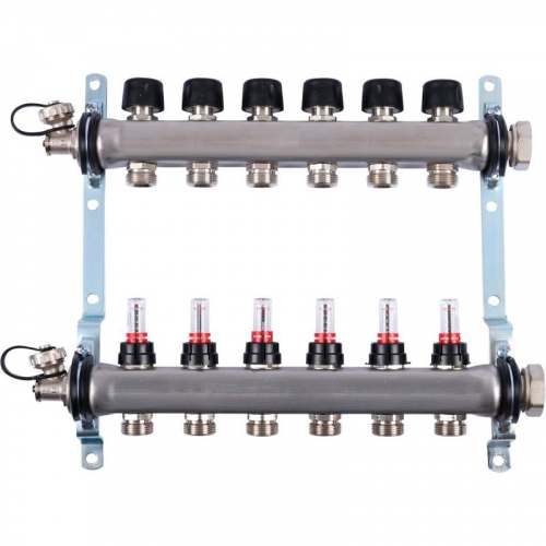 UPONOR SMART S КОЛЛЕКТОР С КЛАПАНАМИ СТАЛЬНОЙ, ВЫХОДЫ 3X3/4" ЕВРОКОНУС '1И