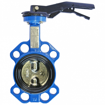 Затвор дисковый VP5445S-02EP PN16 DN 65 поворотный межфланцевый с ручкой, корпус и диск сталь, манжета EPDM, Tecofi