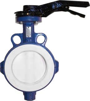 Затвор дисковый VP4449-02PTFE PN16 DN 80 поворотный межфланцевый с ручкой, корпус ковкий чугун, диск нержавеющая сталь, манжета PTFE, Tecofi