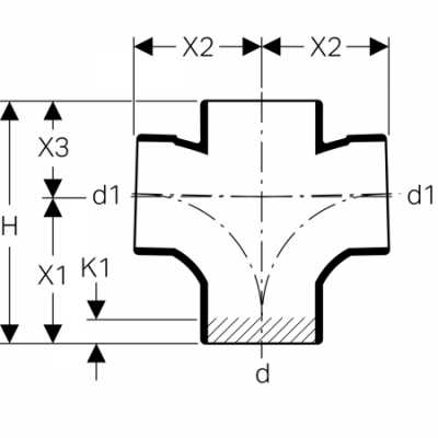 Крестовина со смещенным впуском Silent-db20 88,5°: d=110мм, d1=110мм, Geberit