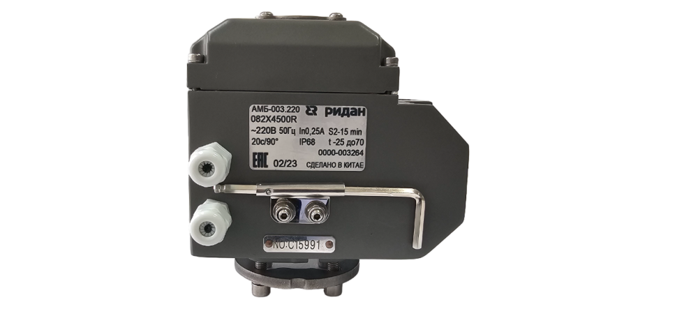 Электропривод Ридан-АМБ-100.IP68; 24 DN350; 40 сек.; IP68; 24 V пост.; 90 Вт; In=15,5А