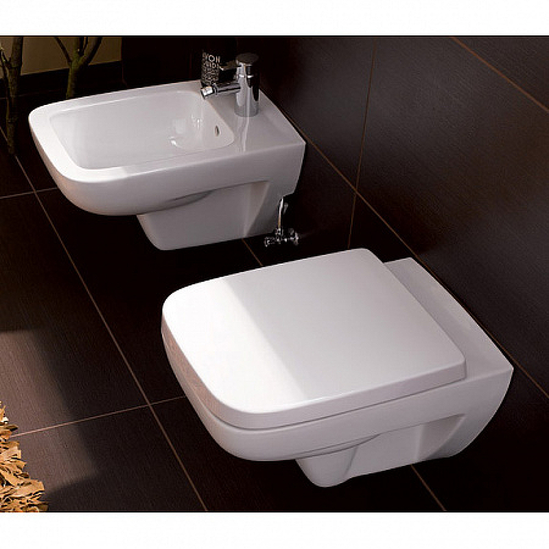 Подвесной унитаз вертикальный смыв Geberit Renova Compact Square, с укороченным вылетом: T=48.5см, Белый