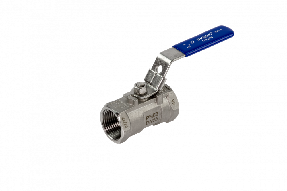 Шаровой кран BVS-R DN 15 PN 63, Т= 180 °С, внутренняя резьба, стандартный проход, рукоятка, корпус-нержавеющая сталь, Ридан