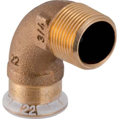 Переходной угольник Mapress из меди 90°, с наружной резьбой: CC499K, d=28мм, R=1дюйм, Geberit