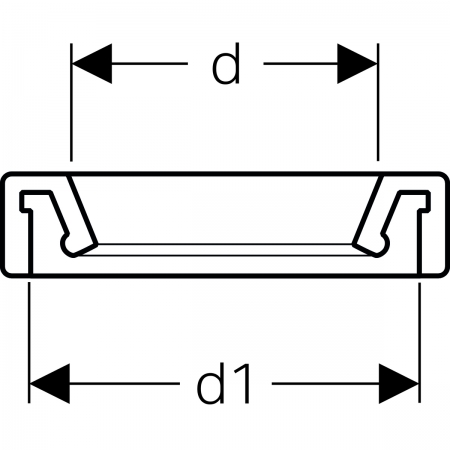 Манжета: d=80–100мм, d мин.=80мм, d макс.=100мм, d1=122мм, Geberit