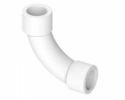 Изогнутый угольник PP Dу 32 - белый, SPL-EmirPlast