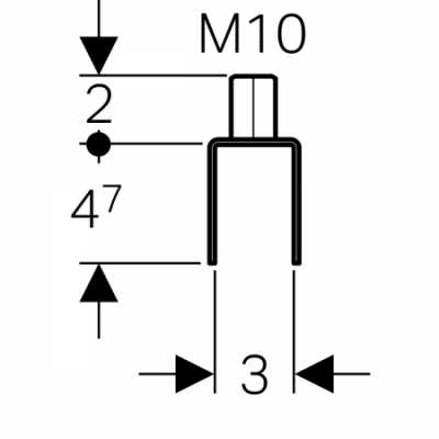 Элемент подвески для опорной шины Pluvia: С гальванической оцинковкой, L=6.7см, Geberit