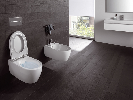 Подвесной унитаз вертикальный смыв Geberit iCon, закрытая форма, Rimfree: T=53см, Белый