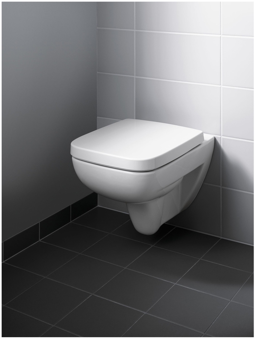 Подвесной унитаз вертикальный смыв Geberit Renova Plan, Rimfree: T=54см, Белый