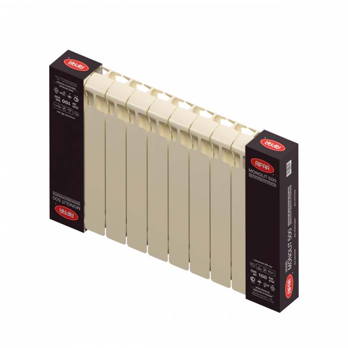 Радиатор биметаллический Rifar Monolit 3/4 500/10 Айвори