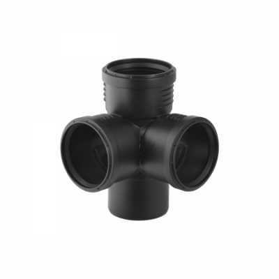 Крестовина двухплоскостная Geberit Silent-PP 87,5°: d=110мм, d1=110мм, d2=110мм