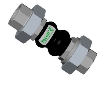 Компенсатор резиновый DI7140N DN 20 PN 16, внутренняя резьба, EPDM, Tecofi