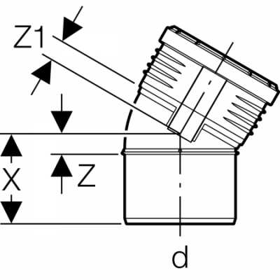 Отвод Geberit Silent-PP: 30°, d=40мм