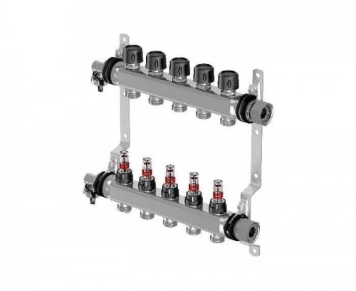 Usystems коллектор с расходомерами стальной, выходы 8x3/4 Евроконус '1Ф