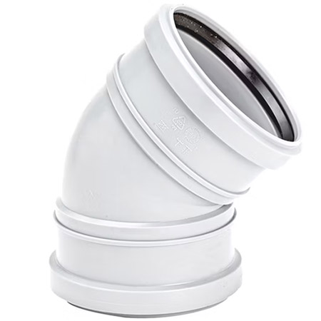 UPONOR DECIBEL ОТВОД КАНАЛИЗАЦИОННЫЙ ДВУХРАСТРУБНЫЙ  Д.75ММ 45ГР '1У