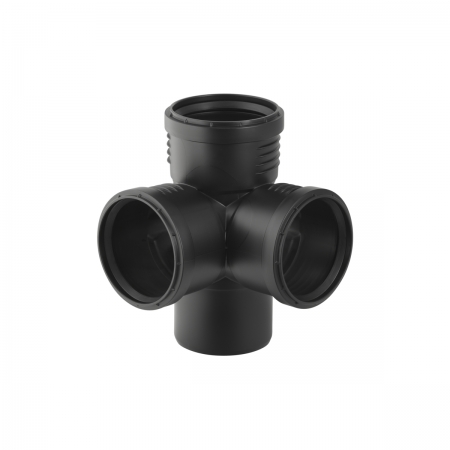 Крестовина двухплоскостная Geberit Silent-PP 87,5°: d=90мм, d1=90мм, d2=90мм