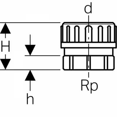 Geberit переходник из латуни с внутренней резьбой, d 2" x 56 мм