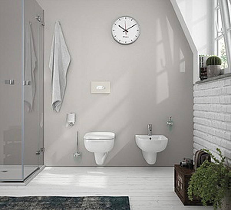 Подвесной унитаз вертикальный смыв Geberit Smyle, Rimfree: T=54см, Белый