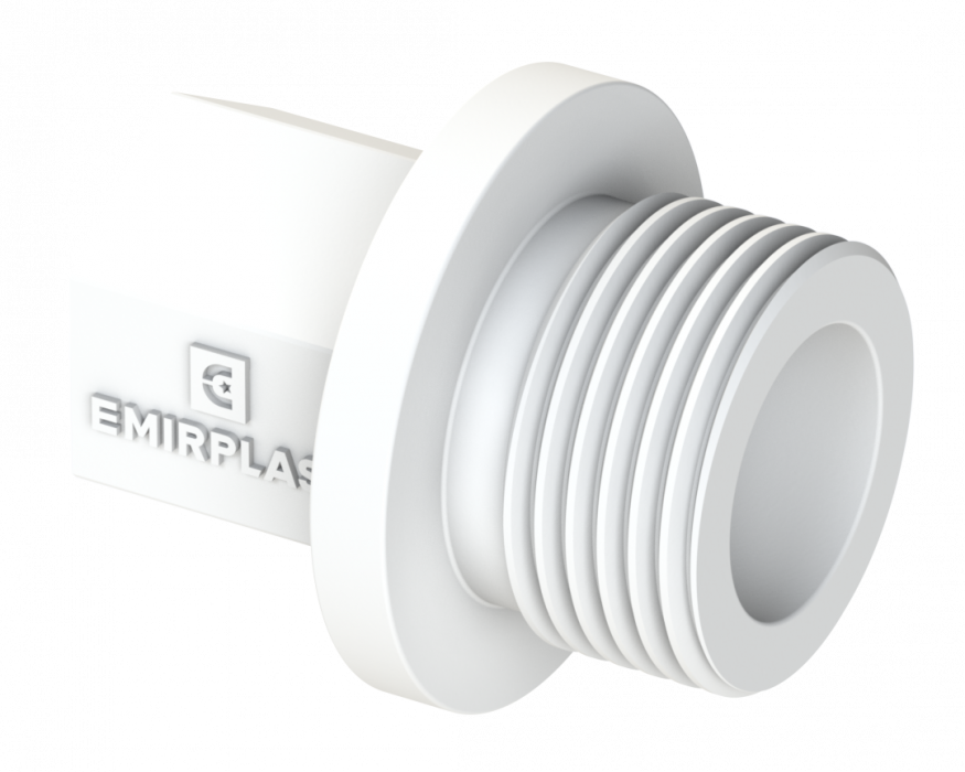 Заглушка резьбовая PP Dу 3/4'' - белый, SPL-EmirPlast