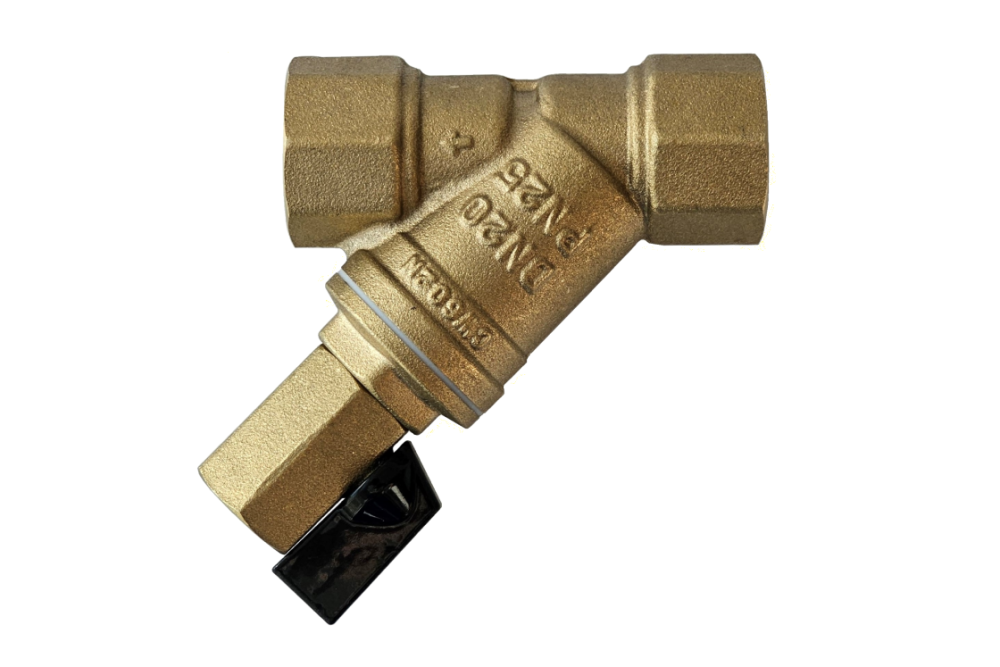 Фильтр сетчатый со спускным краном FVR-DR DN 15 PN 25, Т= 130 °С, внутренняя резьба, корпус-латунь, Ридан