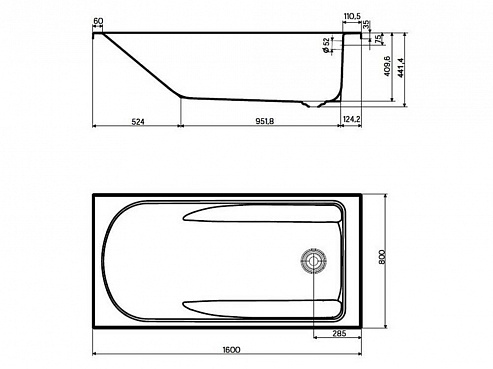 COMFORT Plus прямоугольная ванна 160 x 80 см, с ручками