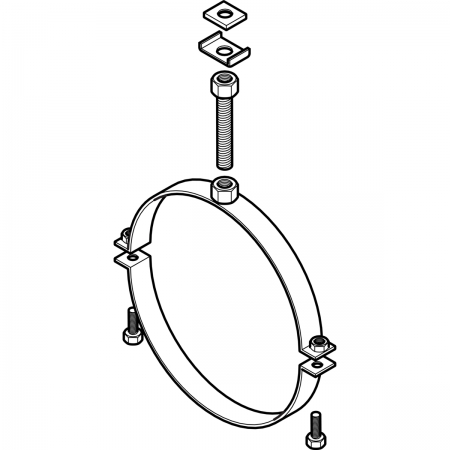 Хомут Pluvia с муфтой M16: 14.8x3см, di=250мм, DN=250, Geberit