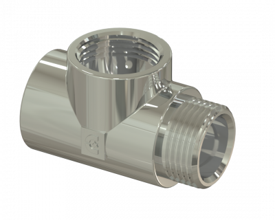 Удлинитель с отводом 3/4"х1/2"х3/4" - Хромированный