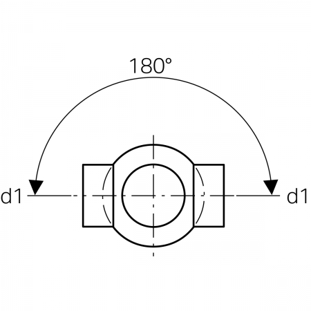 Крестовина шаровая PE 88,5°, соединения 180° смещенные: d=75мм, d1=75мм, Geberit
