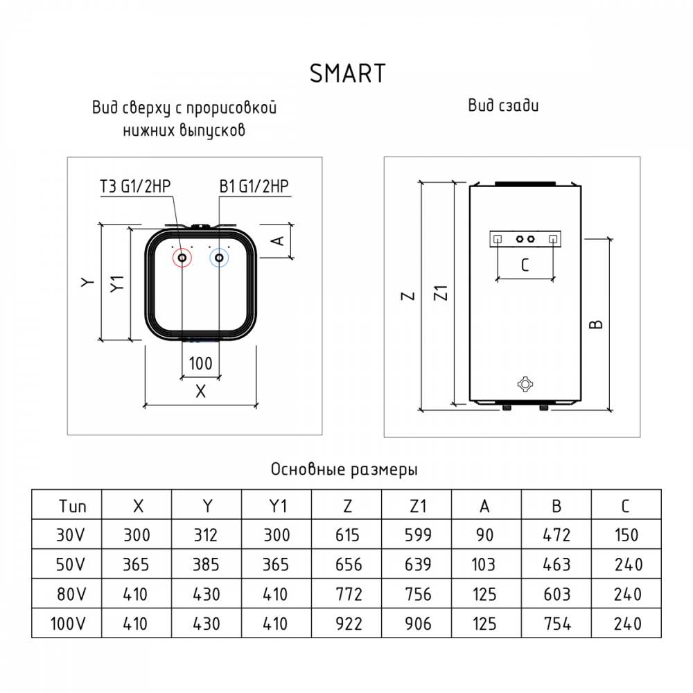 Водонагреватель накопительный THERMEX Smart 80 V