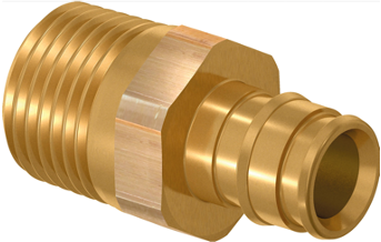 Usystems штуцер с наружной резьбой латунный для труб PE-Xa 16-R1/2"НР, тип 2 '100Ф