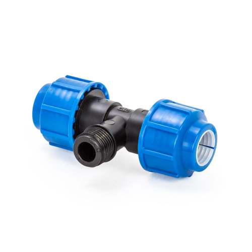 Тройник компрессионный для ПНД труб НР 32 x 1/2" (Lammin) 88/8