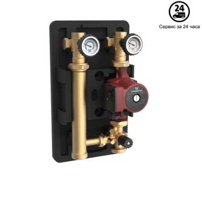 Насосная группа HEATMIX M25 UPS 60, 1 x 230 В, 50 Гц, трубное присоединение верхнее/нижнее Rp 1"/G 1 1/2" PN10, с 3-ходовым смесительным клапаном, корпус-чугун, колесо-композит, Grundfos